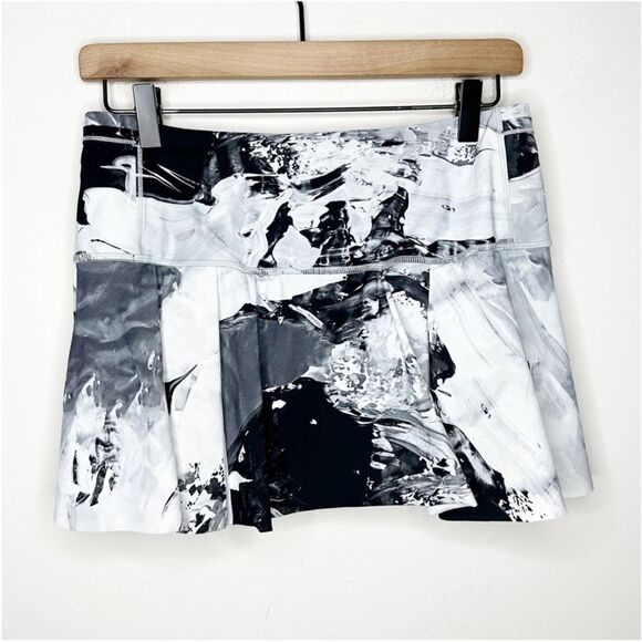 Lululemon Hit your stride Skirt Biggie Pigment Wave White Black 4 - Picture 5 of 11
